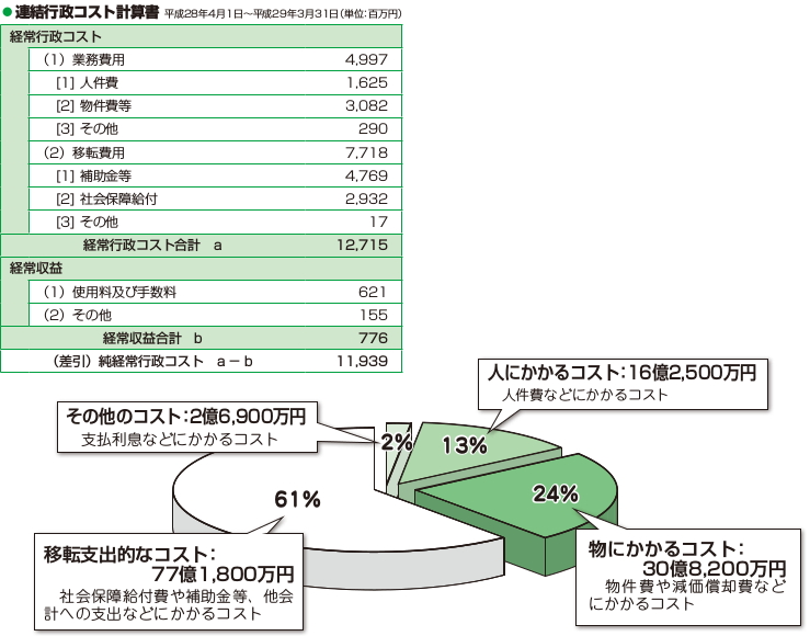 平成28年度行政コスト計算表